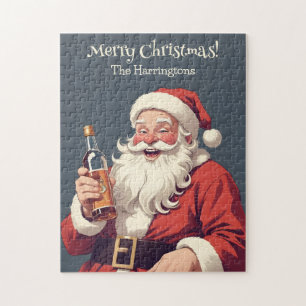 Puzzle Texte personnalisé amusant Drunk Père Noël