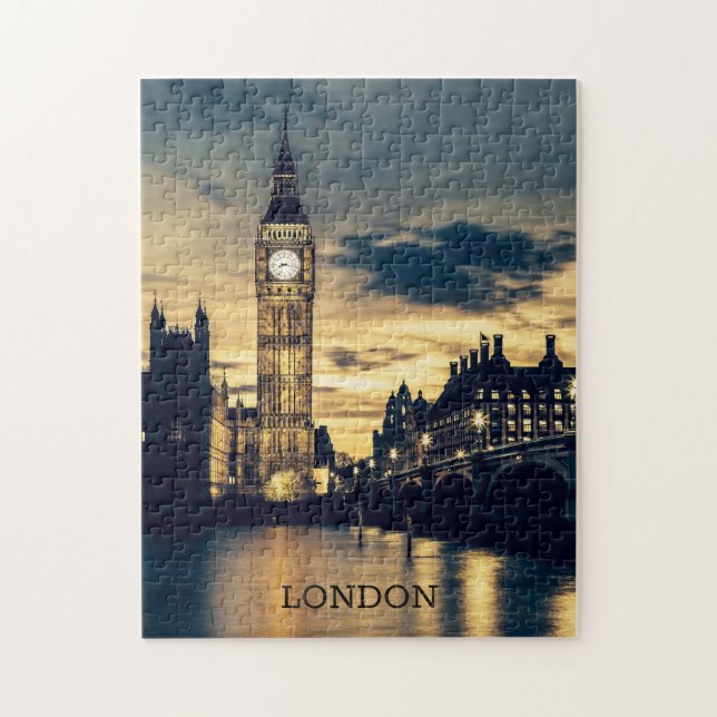 Puzzle Texte personnalisé Londres (Vertical)