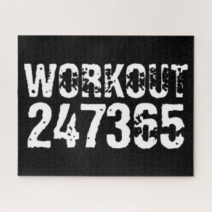 Puzzle Texte usé et rayé Workout 247365 blanc