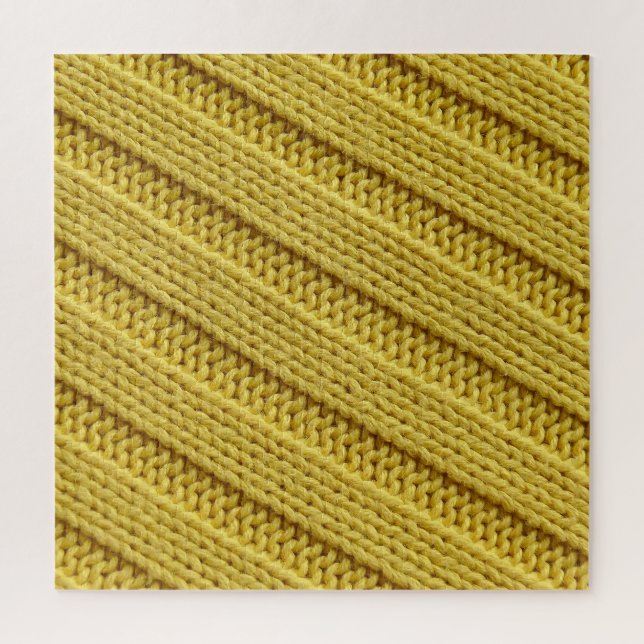 Puzzle Textile tricoté coloré, texture jaune. (Vertical)