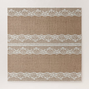 Puzzle Texture de dentelle blanche Brown