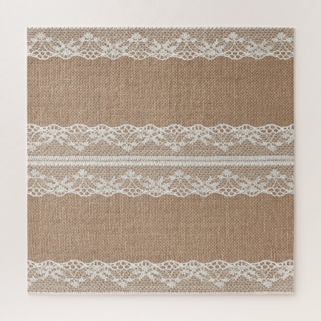 Puzzle Texture de dentelle blanche Brown (Vertical)