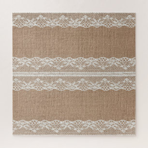 Puzzle Texture de dentelle blanche Brown