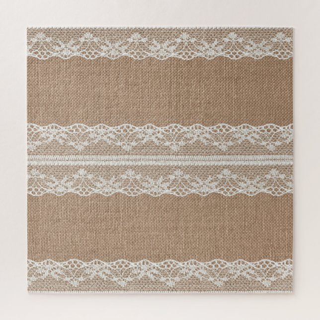 Puzzle Texture de dentelle blanche Brown (Vertical)