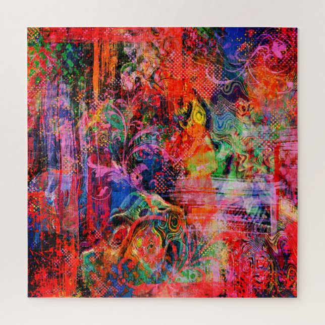 Puzzle Texture florale rouge (Vertical)