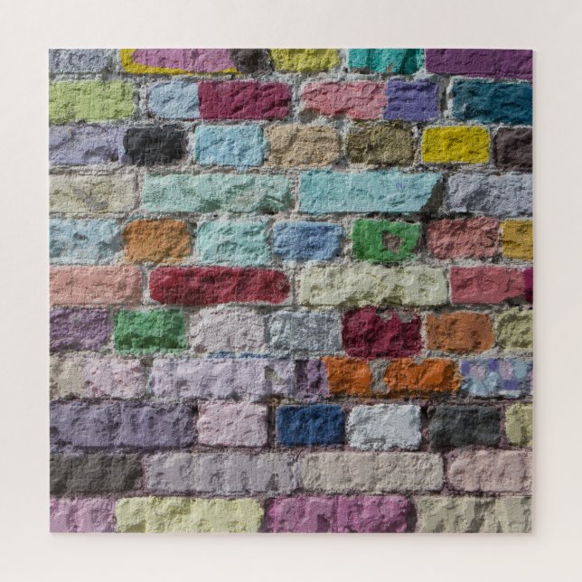 Puzzle Texture murale en brique peinte colorée (Vertical)