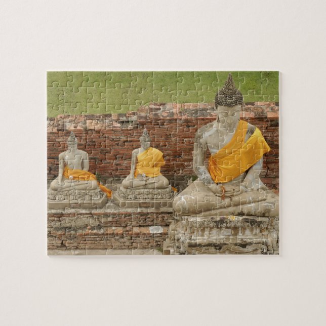 Puzzle Thaïlande, Ayutthaya. Statues de bouddhas assis (Horizontal)
