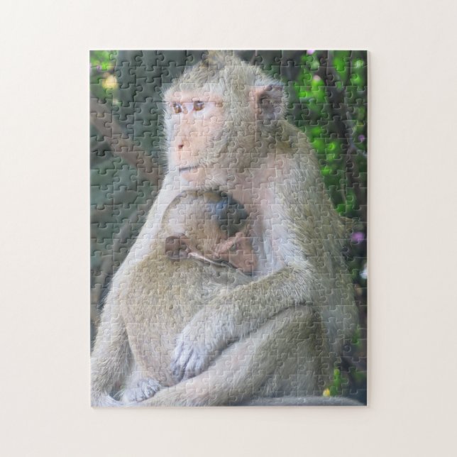 Puzzle Thaïlande Monkey Mother and Child Hug (Vertical)