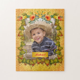 Puzzle Thankgiving Automne Maple Leaf et Sunflower