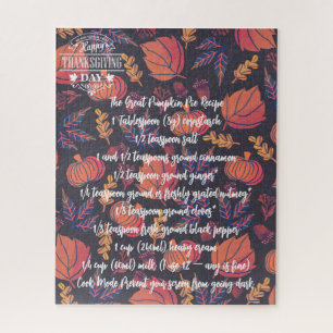 Puzzle Thanksgiving Citrouille à tarte Turquie