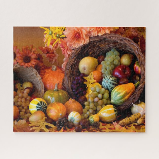 Puzzle Thanksgiving Cornucopia (Horizontal)