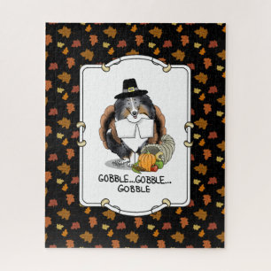 Puzzle Thanksgiving Shetland Sheepdog (merle bleu) Drôle