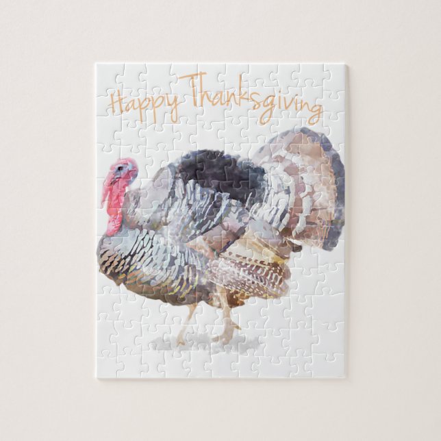 Puzzle Thanksgiving Turquie d'aquarelle (Vertical)