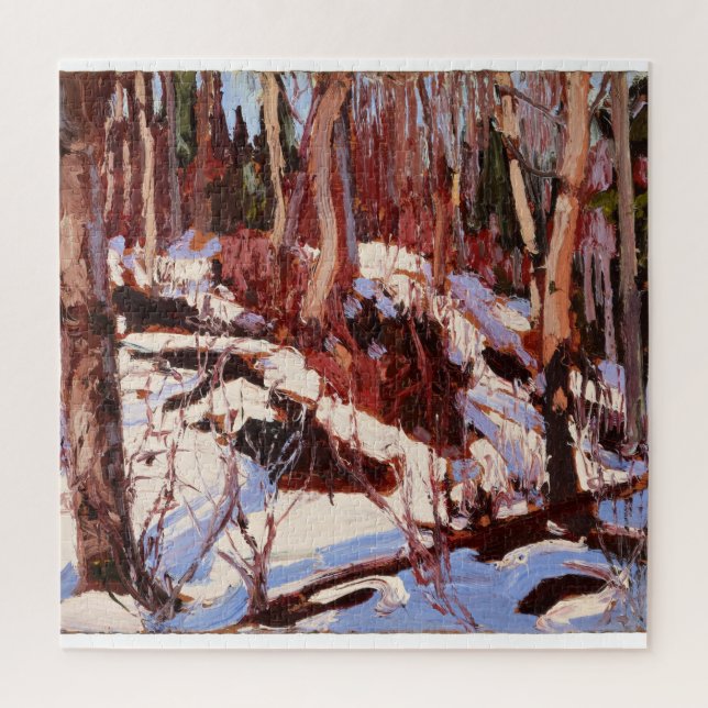 Puzzle Thaw in the Woods, peinture d'art (Vertical)