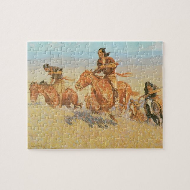 Puzzle The Buffalo Runners, Big Horn Basin by Remington (Horizontal)