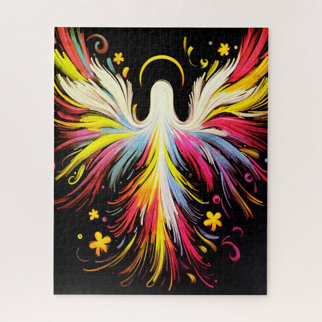 Puzzle The  Colorful Abstract Floating Angel (Vertical)