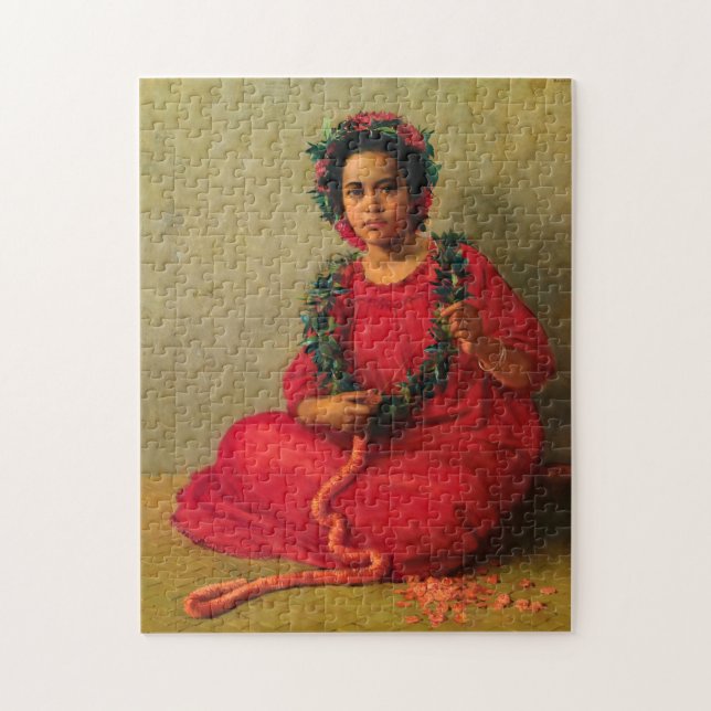 Puzzle The Lei Maker, 1901 by Theodore Wores (Vertical)