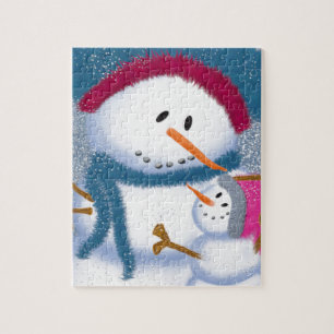 Puzzle The SnowMomma And SnowGirl Illustration