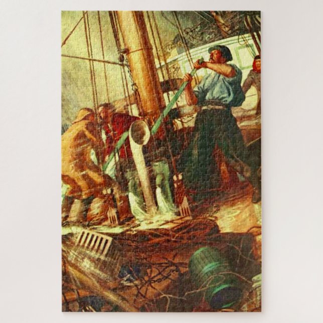 Puzzle "The three-masted schooner Ada Barker" (Vertical)