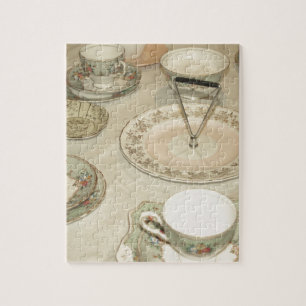 Puzzle thé vintage, set de thé chinois shabby chic