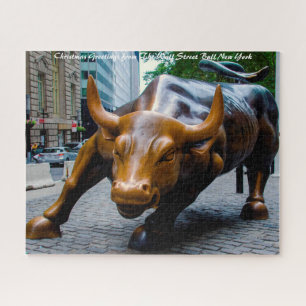 Puzzle The Wall Street Bull New York. voeux de Noël