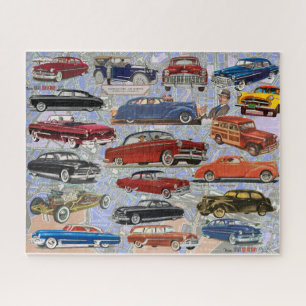 PUZZLE THÈME DE COLLAGE D'AUTOMOBILE ANCIENNE