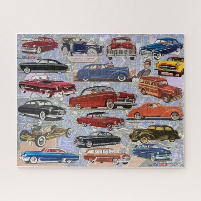 PUZZLE THÈME DE COLLAGE D'AUTOMOBILE ANCIENNE (Horizontal)