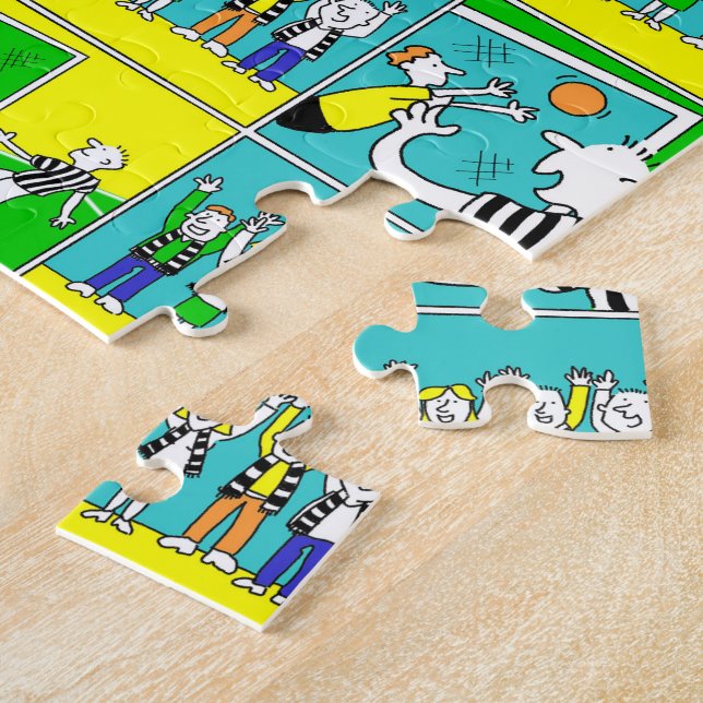 Puzzle Thème de football avec joueurs et fans (Côté)