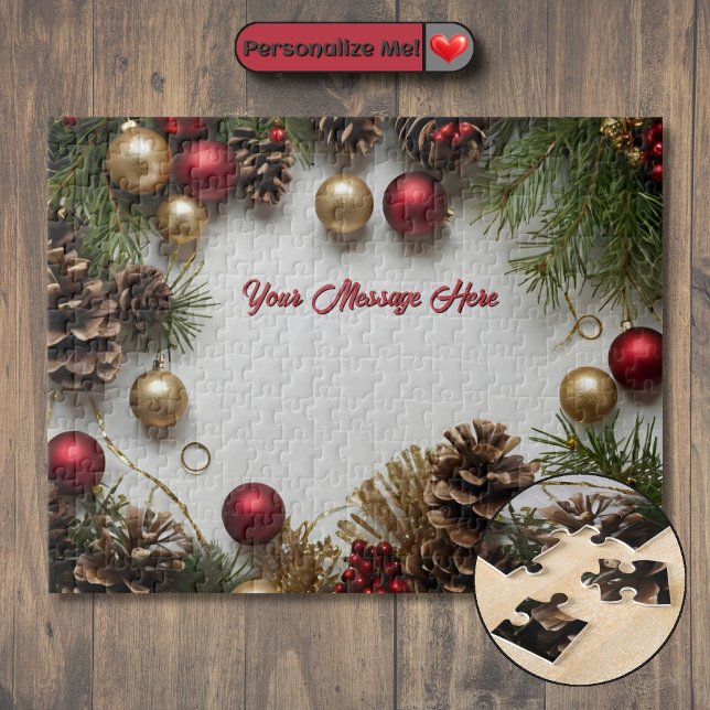 Puzzle Thème de Noël personnalisable (Customizable Christmas Themed Jigsaw Puzzle)