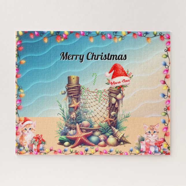 Puzzle thème de plage de Noël  (Horizontal)
