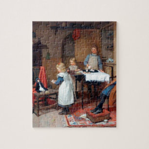 Puzzle Thème de thé pour enfants victoriens vintage Cozy