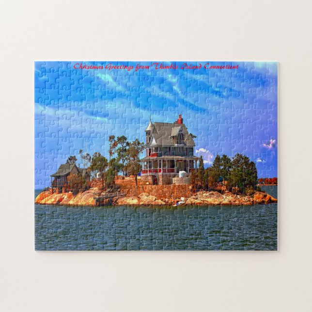 Puzzle Thimble Island Connecticut. Vœux de Noël (Horizontal)