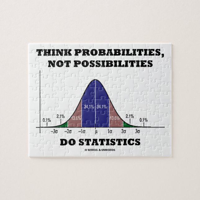 Puzzle Think Probabilities Not Possibilities Statistics (Horizontal)