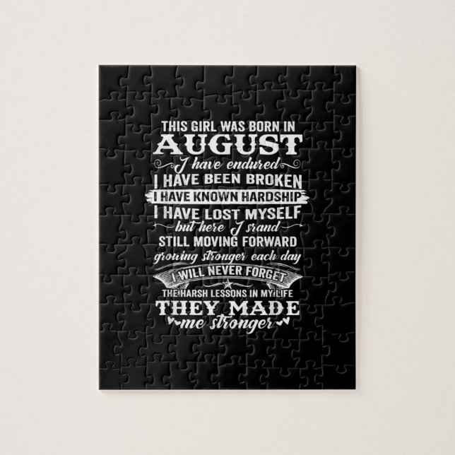 Puzzle This Girl Was Born In August Birthday Gift (Vertical)