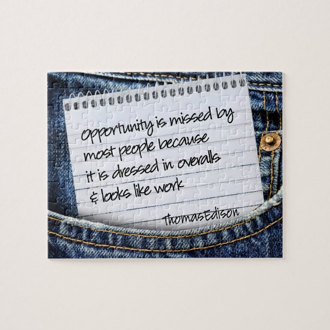 Puzzle Thomas Edison Citation Inspirationnelle "Opportuni (Horizontal)
