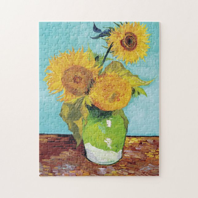 Puzzle Three Sunflowers, Van Gogh (Vertical)