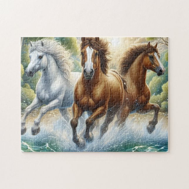 Puzzle Three Wild Horses (Horizontal)