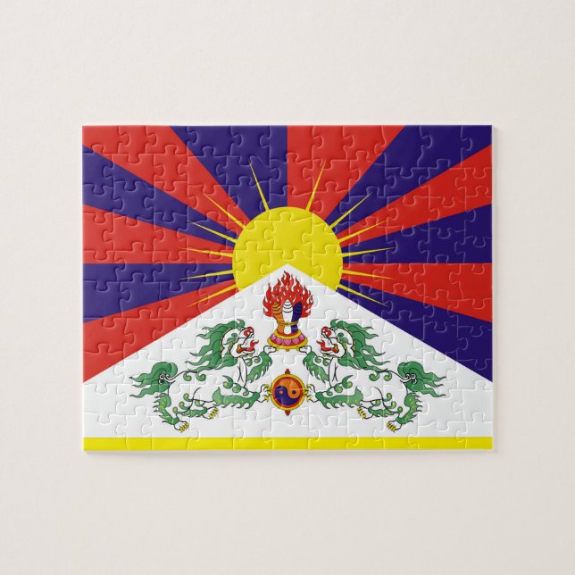 Puzzle Tibet & Snow Lions, Tibetan flag - The Himalayas (Horizontal)