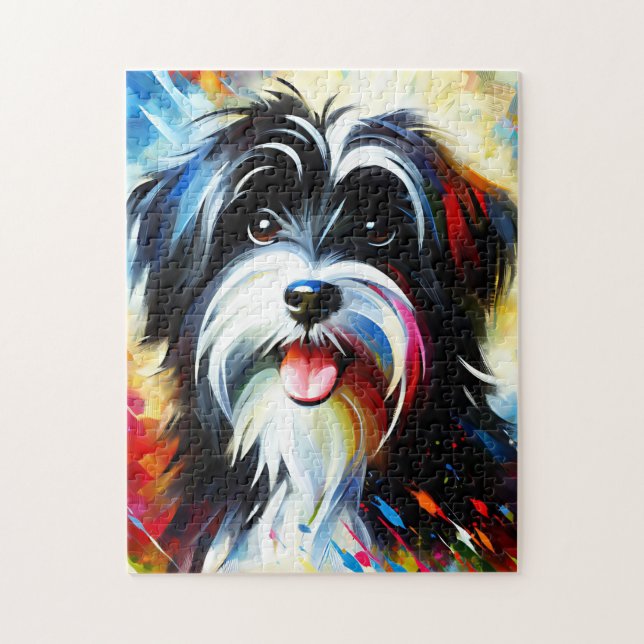 Puzzle Tibétain Terrier Chien Impression d'art en acryliq (Vertical)