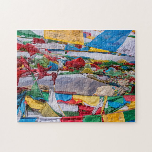 Puzzle Tibetan landscape with prayer flags - Himalaya (Horizontal)