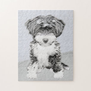Puzzle Tibetan Terrier Painting - Cute Original Dog Art