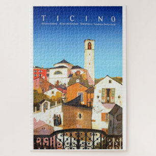 Puzzle Ticino, Switzerland Vintage Travel Poster