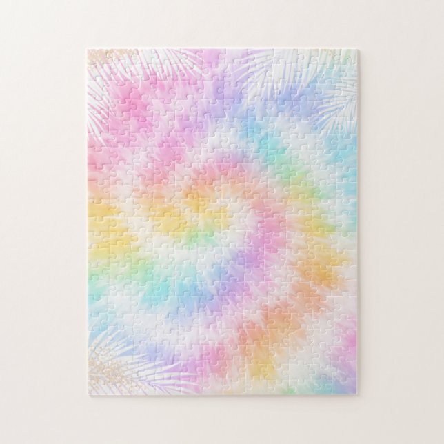 Puzzle Tie-Dye Rose Pastel Féminin Chic (Vertical)