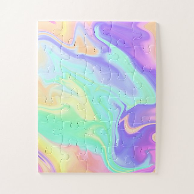 Puzzle Tie Dye Swirl Marbre Retro Super (Vertical)