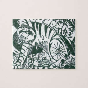 Puzzle Tiger by Franz Marc, Vintage Expressionism Art