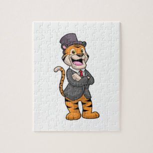 Puzzle Tiger comme chambre avec veste et Casquette