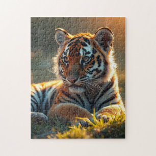 Puzzle Tiger Cub au lever du soleil