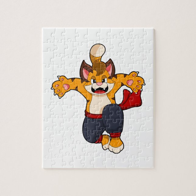 Puzzle Tiger dans les arts martiaux Karate (Vertical)