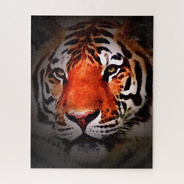 Puzzle Tiger Face Motivational Artwork (Vertical)