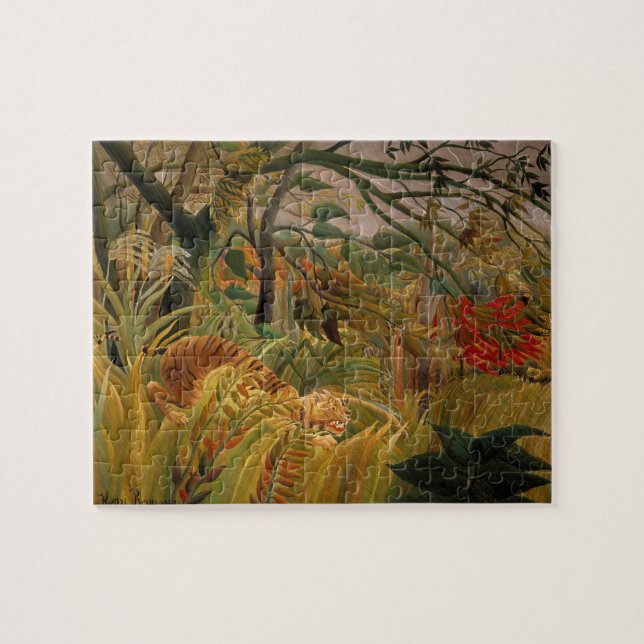 Puzzle Tiger in a Tropical Storm by Henri Rousseau (Horizontal)